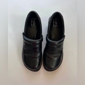 Black Leather Born Concept b.o.c. Clogs Shoes Women's 9